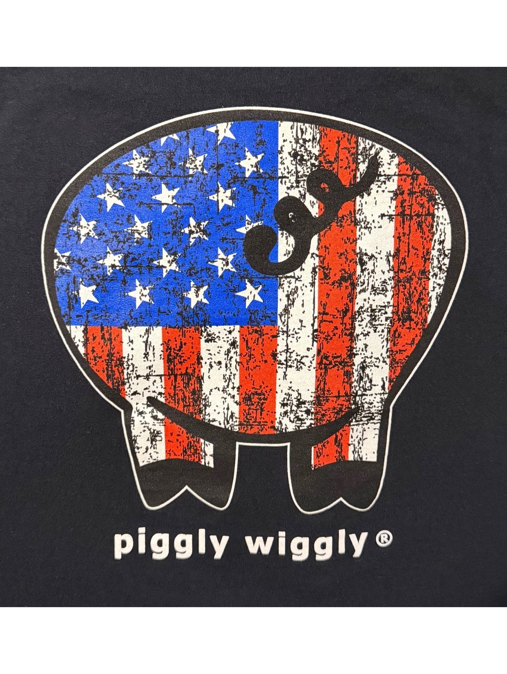 Vintage Style Piggly Wiggly "Born in the U.S.A." Graphic T-Shirt - Black, Large - Picture 4 of 6
